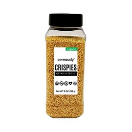 Cereausly Puffed Quinoa – Premium Quinoa Crispies Made with Organic White Quinoa – Delicious and Nutritious Quinoa Flakes for Snacks, Breakfast, Toppings – Toasted Quinoa with No Added Sugar – 9 oz