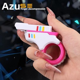 Azuse Fidget Toy Gadget Novelty Toy Toys Stress Relief Relax EDC Gyro Finger Toy Ring Fingertip ASMR ADHD 3 Squishy Maker Squeeze Machine for Kids & Adults:_pink