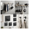 Tustao 6-Pack Stainless Steels Adhesive Wall Hooks Black,Easy Installation Without