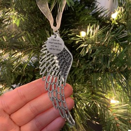 BTORER Christmas Angel Wing Ornament, Angel Memorial Christmas Unique Hanging Ornaments Remembrance,in Memory of Loved One Gifts,Memorial Ornaments for Loss of Loved One,Christmas Tree Decorations