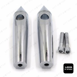 XKMT-Chromed Spike Handelbar Pullback Risers 1" (25mm) Hole 6"Rise 9"Overall Height Compatible With Yamaha V-Star 650 1100 Classic Custom Silverado/Road Star 1600 1700 [B018QJORMS]