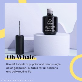 Beetles Oh Whale Gray Color Gel Nail Polish, 15ml Grey Gel Nail Soak Off UV LED Nail Lamp Gel Polish Nail Art Manicure Salon DIY Home 0.5Oz Gel Nail Polish for Women