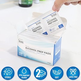 DMI Almohadillas de preparación de alcohol, 500 unidades (5 cajas de 100), grado médico, 70% alcohol isopropílico, toallitas antisépticas envueltas in