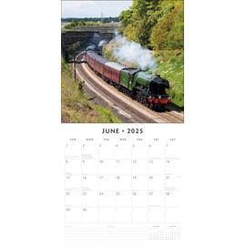 Red Robin 2025 Steam Trains Monthly Wall Calendar | 12" x 24" Open | Premium Thick & Sturdy Paper | Hangable 12 Month Calendar | Plastic Free | 4 Month Transition Page for 2024