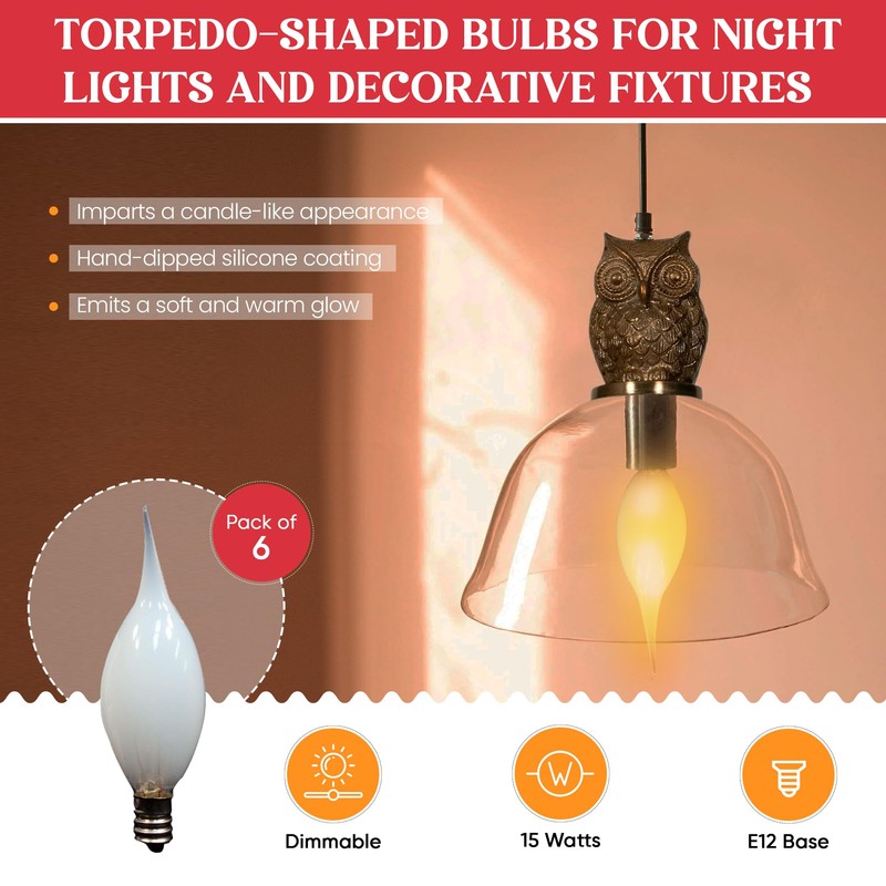 Creative Hobbies® Country Style Silicone Dipped Candle Light Bulbs, 15