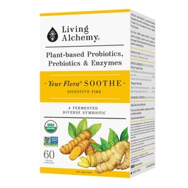 Living Alchemy Your Flora® Probiotic Soothe 60 Vegan Capsules | 35 Fermented Strains For Gut Inflammation And Digestive Function | Whole Food Symbiotic With Probiotics, Postbiotics And Prebiotics | USDA Certified Organic, Non-GMO Project Verified