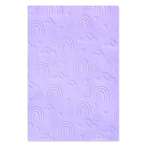 Sizzix Jennifer Ogborn 665739 Multi-Level Textured Impressions Embossing Folder Rainbow