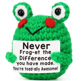 TUBAWD Emotional Support gift, Emotional Support, Emotional Support Crochet Frog Gift Cute Handwoven Ornaments Emotional Support Crochet Pickled Frog Knitting Doll for Christmas Ornament Gift