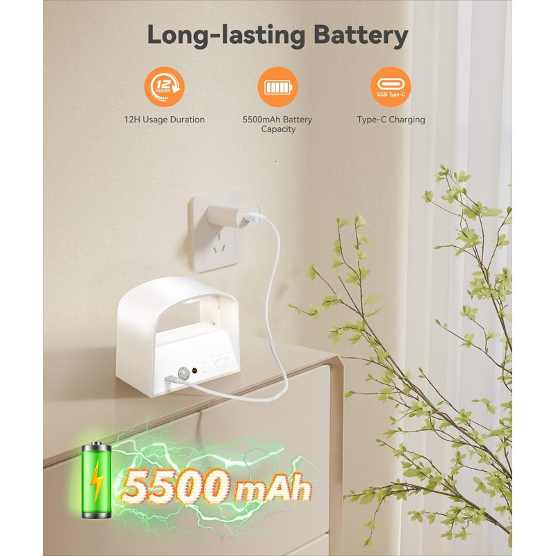 LOLEDS Battery Operated Wall Sconce, 5500mAh - 4 Pack Motion