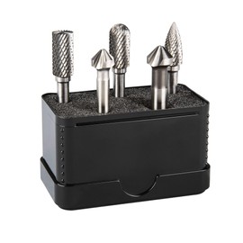 Alpen Carbide Set Milling Burrs/Countersink Box 5 (5 Pieces, 3 x Carbide Burrs, 2 x Maykestag HSSS Cobalt Countersink, Countersink Tools, Drill Assortment) 0776000002100