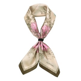 JILL STUART Scarf, Old Flower, Silk Square Petite Scarf, 50109009, Women's, Sun Protection, Beige (A)