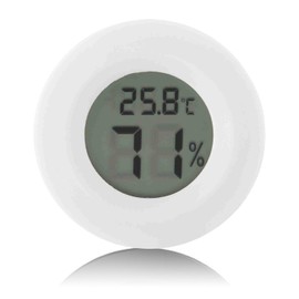 Mini Digital LCD Thermometer Hygrometer Pet Electronic Humidity Temperature Meter for Incubators Indoor Reptile Breeding Box Weather Station Greenhouse Cellar Round