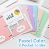 Plastic Folders with 2 Pockets 3 Hole Punched, 6 Pack,