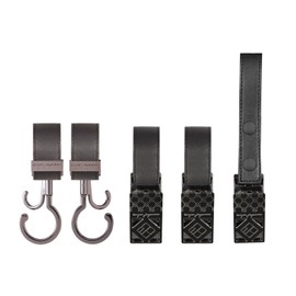 e.x.p.japon Dress Up Set BK-Faux Leather Black 360 Degree Rotating Baggy Hook, Double Hook, Shoe Clip, Blanket Clip Set of 3 e-dup03