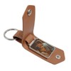 PU Tan Leather Blank Photo Fob Keyring Picture Keychain Frame
