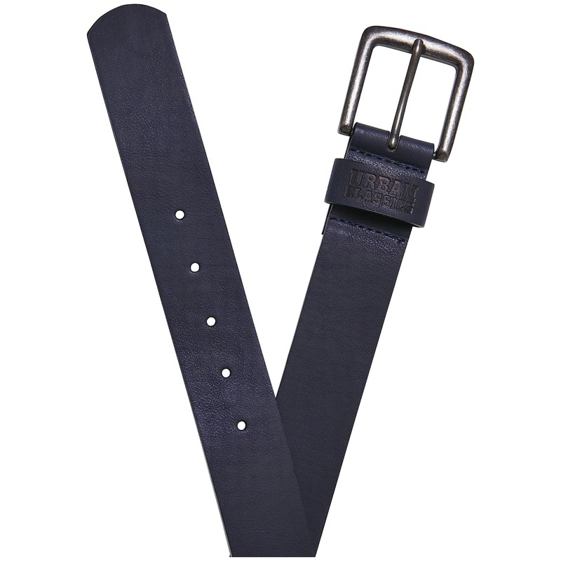 Urban Classics Leather Imitation Belt, Navy, M
