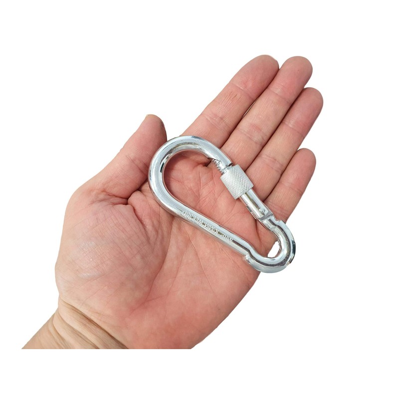 (Pack of 4 pcs) Galvanised Steel Carabiner 10 x 100