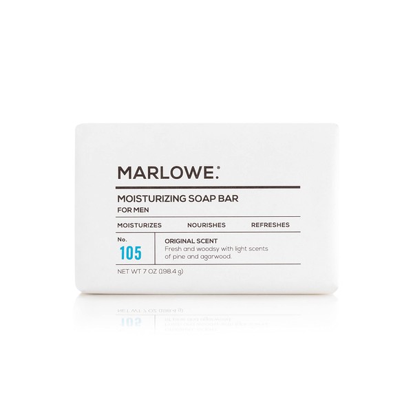 MARLOWE. No. 105 Body Moisturizing Soap for Men 7 oz | Made with Shea Butter & Natural Ingredients for Gentle Cleansing | Rich & Creamy Lather | Awesome Original Scent (Pack of 1)