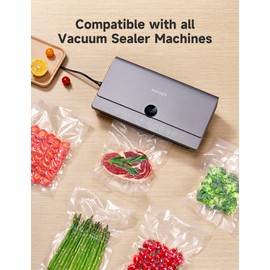 HiCOZY Vacuum Sealer Bags 100 Count 8”x12” for Food Storage, Pre-Cut BPA Free Bag for Meal Prep or Sous Vide Cooking, Safe to Microwave, Dishwasher, Boil, or Freeze