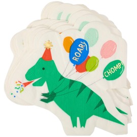 C.R. Gibson TW7-25855 Dino Party Disposable Paper Lunch Napkins, 6" x 6", Multicolor, 20 Pieces