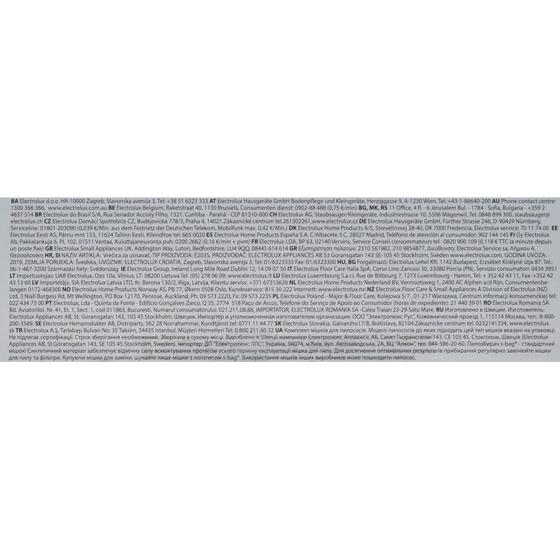 Electrolux E203S Vacuum Cleaner Bags - White