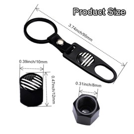 American Flag Tire Valve Stem Caps with Wrench Keychain - Universal for Vehicles, Bicycles, Trucks, and Motorcycles - 3 Sets of 4 Pack Air Caps Cover Wheel Accessories