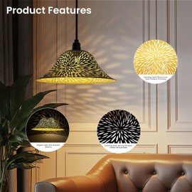 Metal Lamp Shade for Floor lamp, Torchiere Lamp Shade Replacement, Laser Chrysanthemum Floor Lamp Shade Replacement, Lampshade Base E26 Socket-1.63" Fitter X 12.2" Wide X 4.72" High