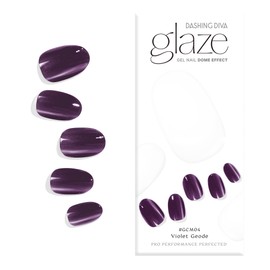Dashing Diva Glaze Nail Strips - Violet Geode | Works with Any LED Nail Lamp | Long Lasting, Chip Resistant, Semicured Gel Nail Strips | Contains 34 Salon Quality Nail Wraps, 2 Prep Pad,1 Nail File