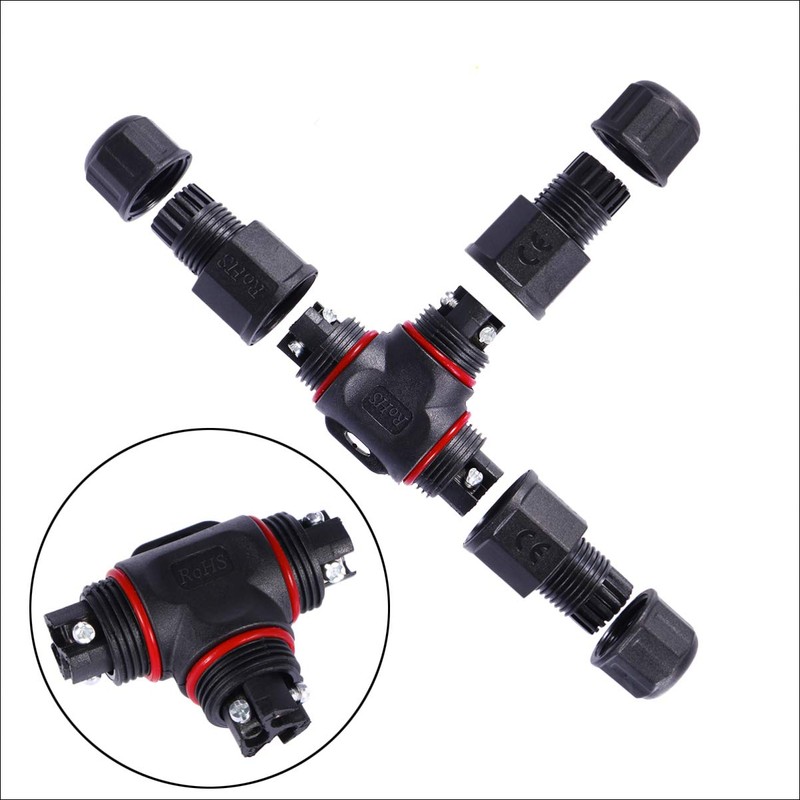 Set of 2 Ounona Waterproof Connector Sleeve T Shape 3