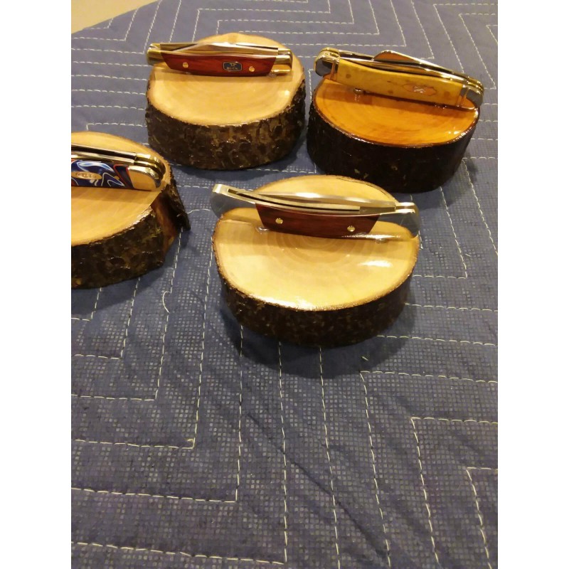 2-- KNIFE DISPLAY STANDS, SOLID PEAR WOOD
