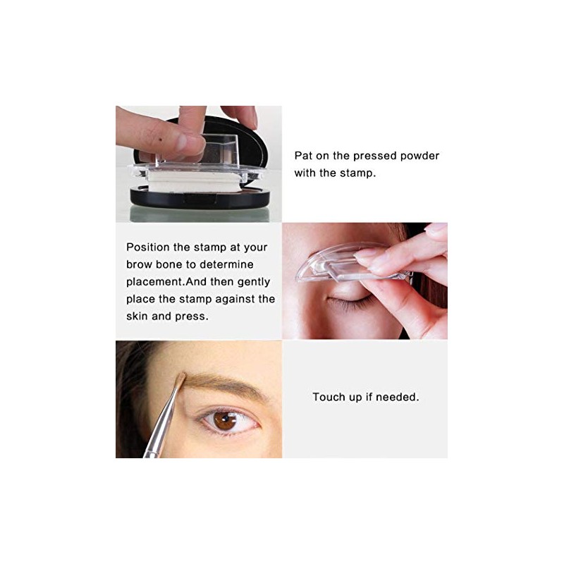 Juego de sellos para cejas en polvo, kit de sellos