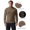 Zengjo Mock Turtleneck for Men Athletic Work Warm(Light Brown,L)