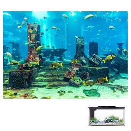 Underwater Poster Aquarium Decor Sticker Underwater Background Fish Tank Aquarium Background Decoration Picture PVC Underwater World Aquarium Sticker