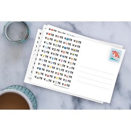 GenZ Vote Postcards - Blank 4x6 Postcards for Voters (100 Pack), Rainbow