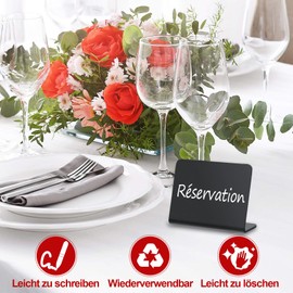 20 Chalkboard Small Set, Small Chalkboards for Labelling, Price Tags Stand in L Shape, Slate Board with 2 Pens and 1 Cleaning Cloth, Buffet Signs for Catering, Buffet, Cafe, Wedding, Party