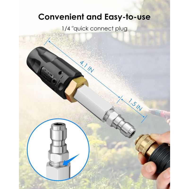 Adjustable Downstream Soft Wash Nozzle for Pressure Washer 3-7 GPM,