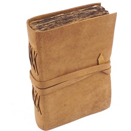 Craftezo Vintage Leather Journal - Antique Leather Bound Journal Writing Notebook Sketchbook - Journal Deckle Edges Paper | Old looking Journal