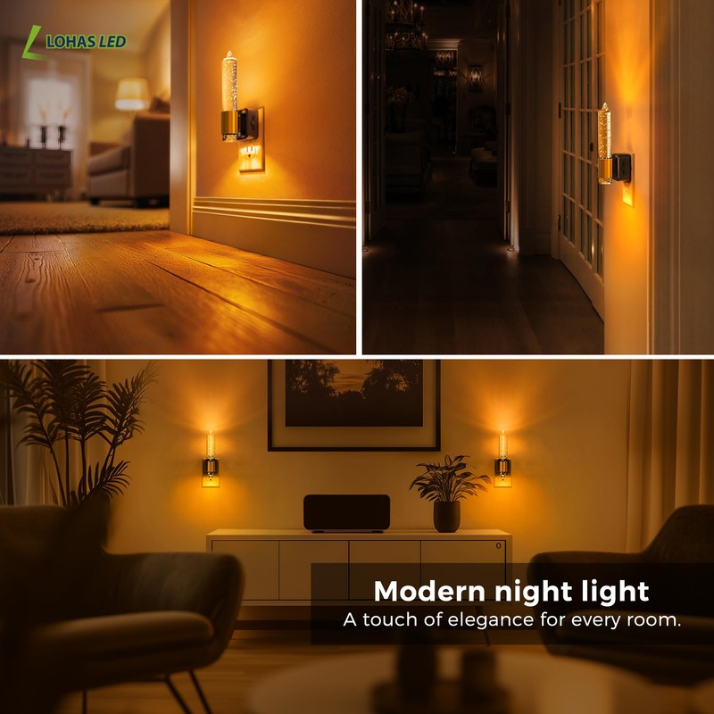 L LOHAS LED Night Light, Amber Candle Night Lights Plug