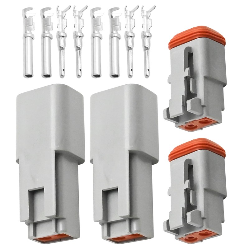 Hoypeyfiy 2Pcs 2 Pin Multi Plug Waterproof Connector Kit, Gray