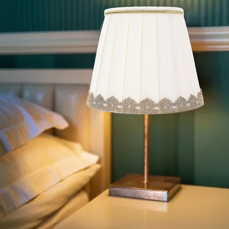 SENECESLI Table Lamp Shade, 6Pcs Universal Minimalist, White/Beige, Fabric, Clip-On,