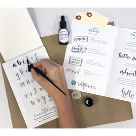 Calligraphy Starter Kit - Beginner Modern Calligraphy DIY Kit - Oblique Pen Hand Lettering with Nib