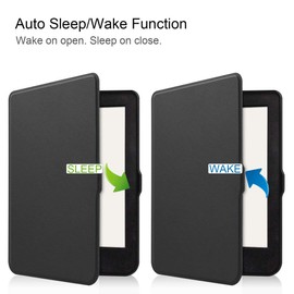 Kepuch Custer Ultra-Thin Polyurethane PU Leather Shell Hard Case Cover for Kobo Nia 2020 - Black