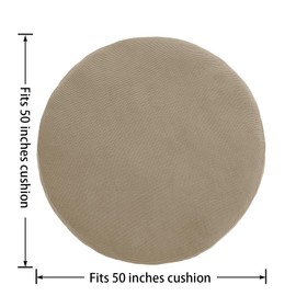 HOMBYS Cover for Papasan Cushion, Soft Slipcover Only (Without Cushion), Removable and Machine Washable Chair Covers with Elastic Closure (Fits 50-52 inch, Light Khaki)