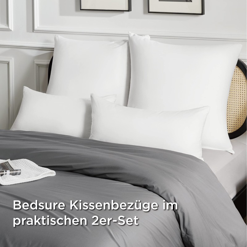 Bedsure Cushion Cover 40 x 80 cm Cotton White -
