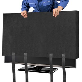 Wibeelee TV Cover Moving Dust Anti-Scratch TV Screen Cover Fits 60"-65" TV with Bottom Strap for Protection TV Moving Home Renovation Pet Scratch or Other Furniture(65”)