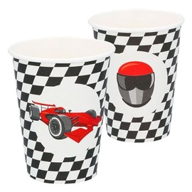 Boland 44778 Speed Racing Car Paper Cups for Parties and Birthdays Formula Racing Car Pack of 8