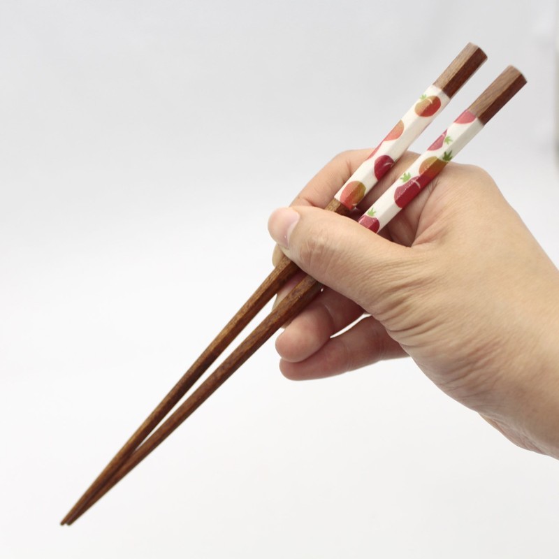 Ishida 11617 Chopsticks Made in Japan Hexagonal Tomato 9.1 inches