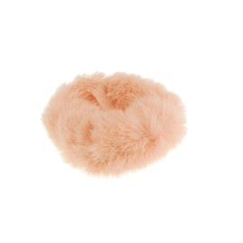 Cute Womens Girls Soft Plush Faux Fur Fabric Winter Sleep Christmas Birthday Wedding Bridesmaid Party Ponio Tie Elastic Accessories Bobbles Ponytail Holder Band Hair Scrunchie (Pale Coral)
