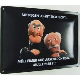 Sheet metal sign, 20 x 30 cm, curved Waldorf Statler Muppet exciting saying decorative gift sign
