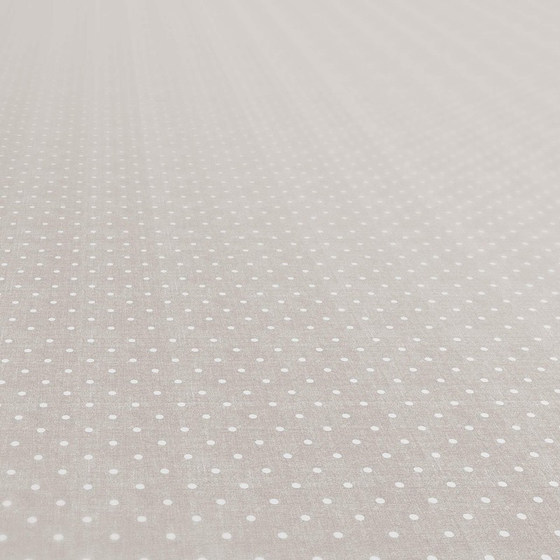 ANRO Oilcloth Tablecloth Oilcloth Tablecloth Polka Dots Plain Beige Round